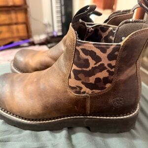 Ariat Fatbaby Ankle Boots with Leopard Print